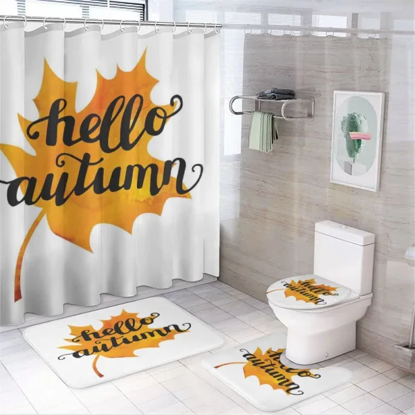 Maple Leaf and Words on a shower curtain