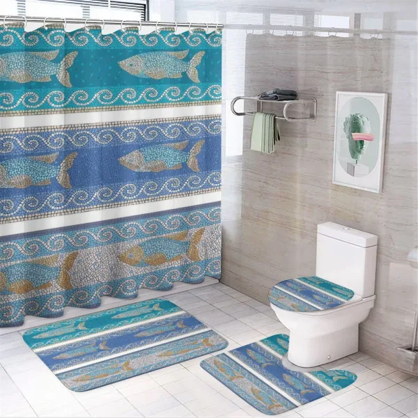 Marine Style Pattern on a shower curtain
