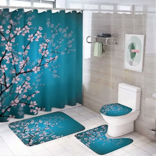 Ombre Spring Sakuras on a shower curtain