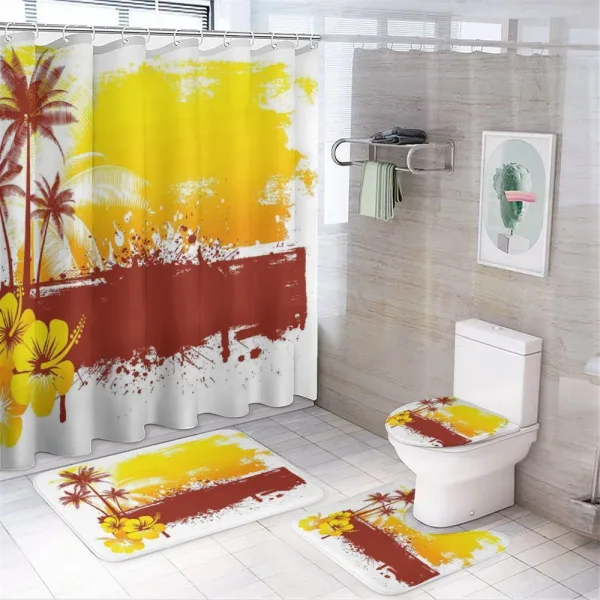 Palm Trees Sealife Ocean on a shower curtain