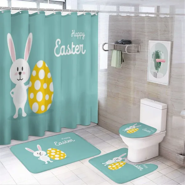 Rabbit Cartoon on a shower curtain