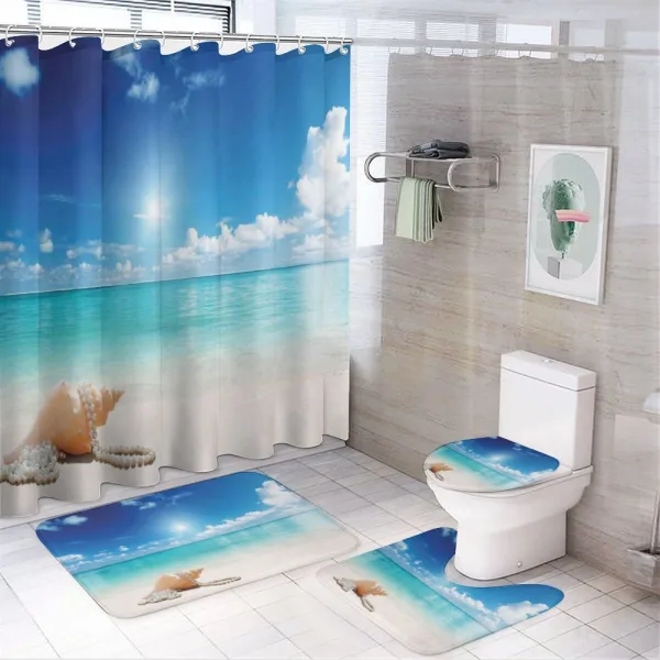 Seashells Tropical Beach on a shower curtain