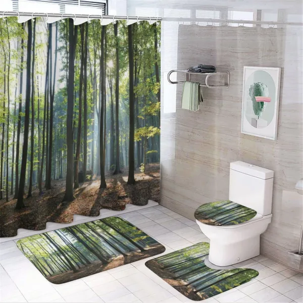 Sunbeams Serene Morning on a shower curtain