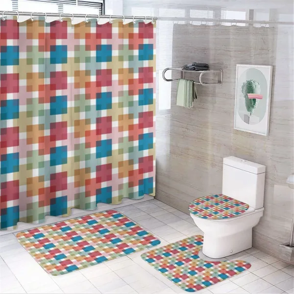 Wall or Floor Squares on a shower curtain