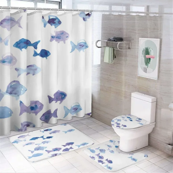 Watercolor Fishes on a shower curtain