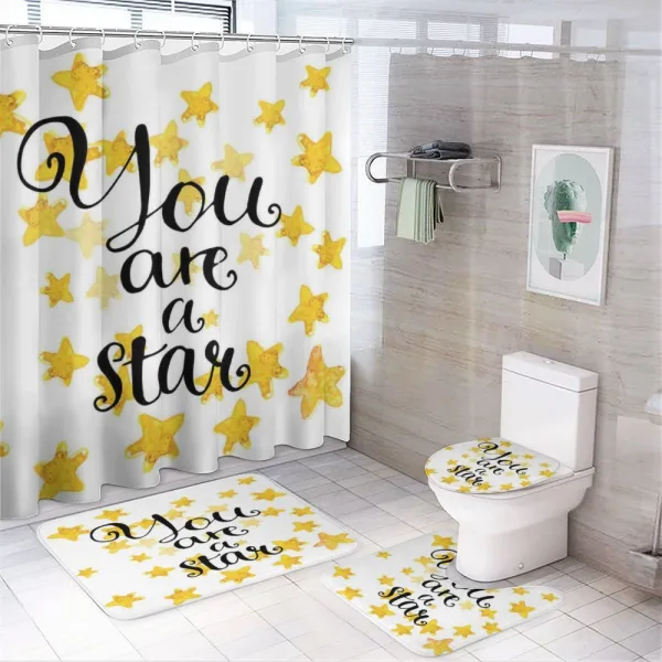 Watercolor Stars Modern on a shower curtain