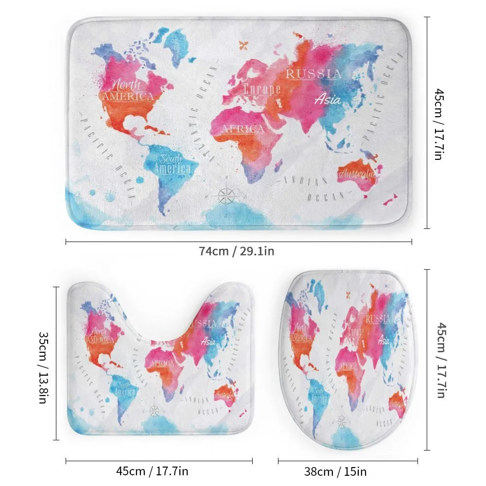 Watercolored World Map — Detail 1