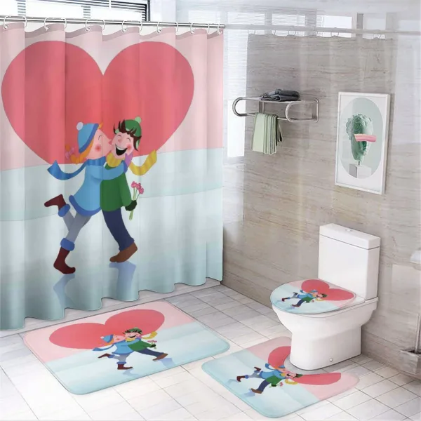 Winter Love Theme on a shower curtain