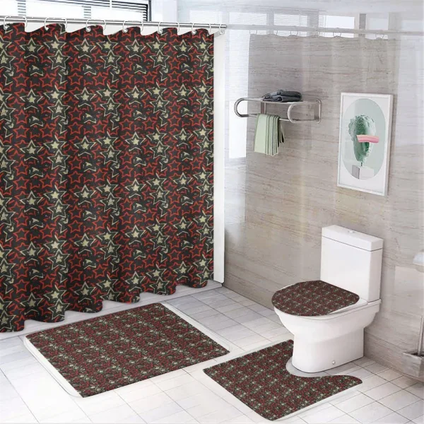 5 Pointed Motif on a shower curtain