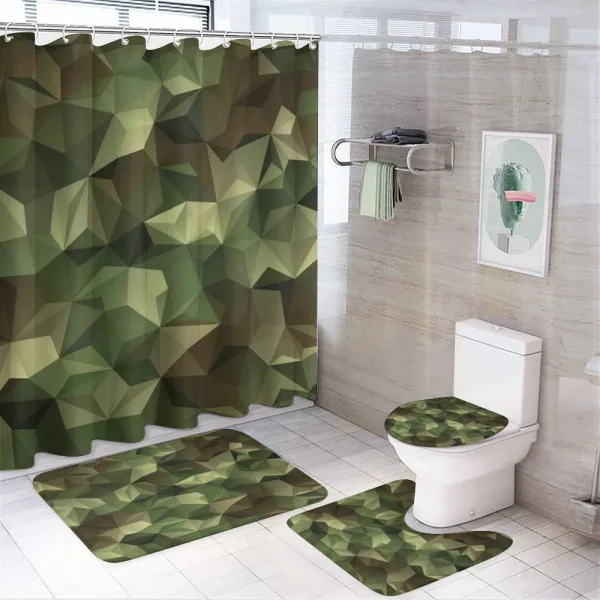 Angular Polygon Design on a shower curtain