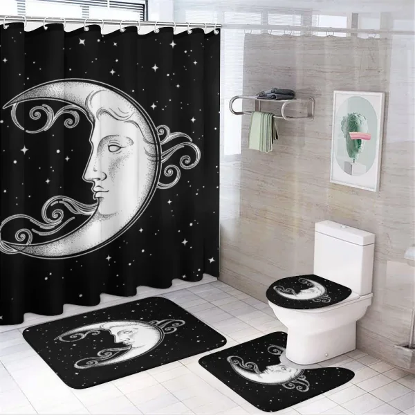 Antique Style Crescent on a shower curtain