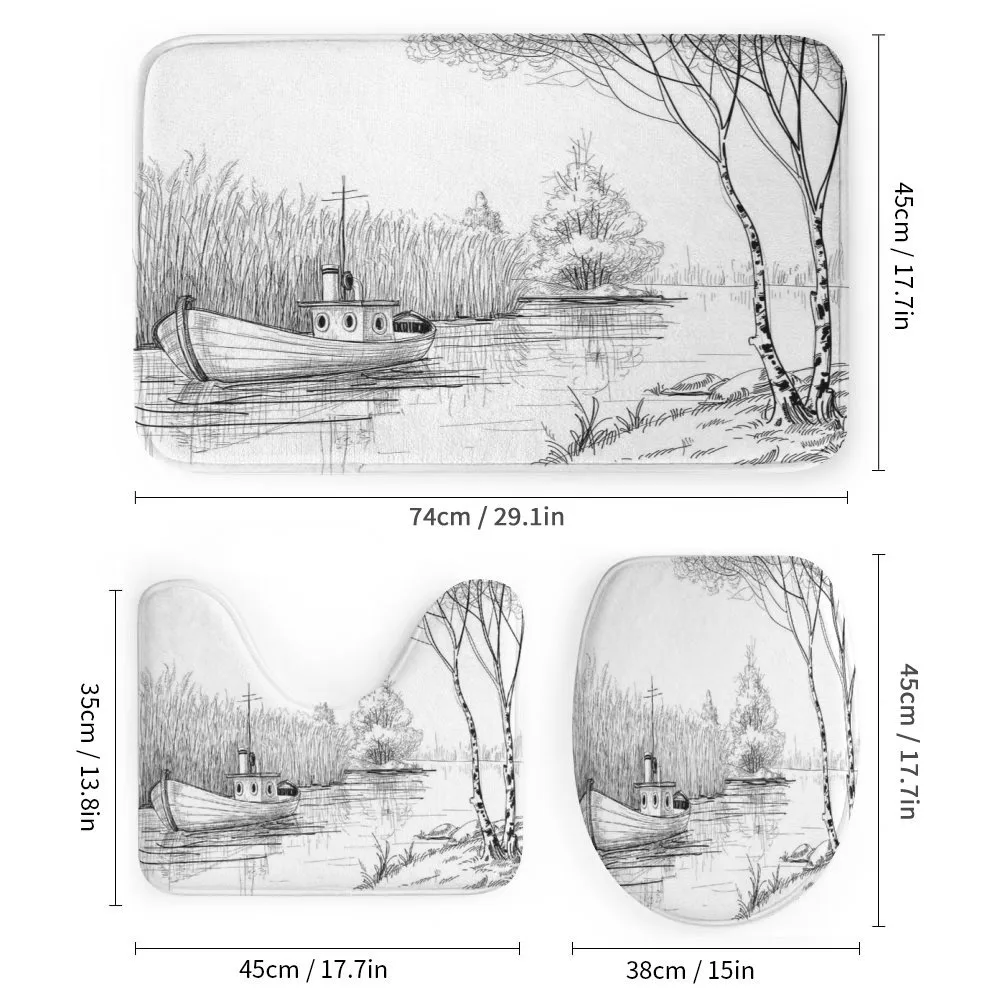 Black White Boat River — Detail 1