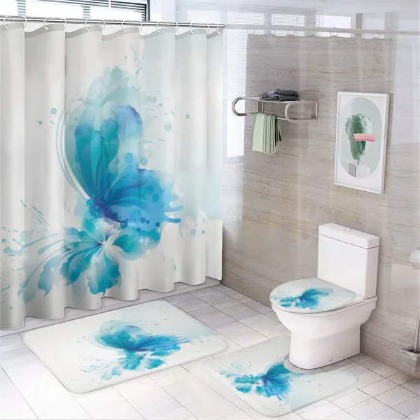 Butterfly on Flower on a shower curtain