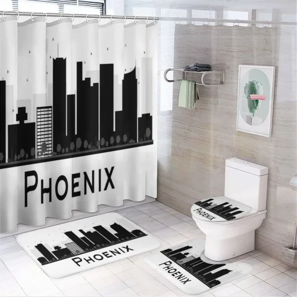 City Silhouette Skyscrapers on a shower curtain