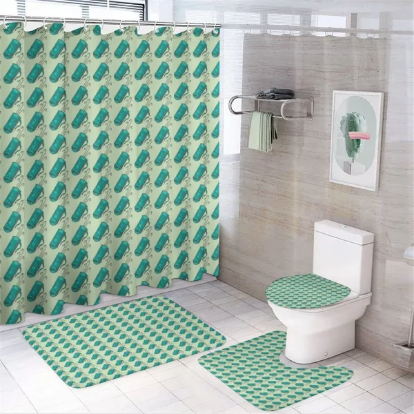 Clubs in a Bag with Straps on a shower curtain