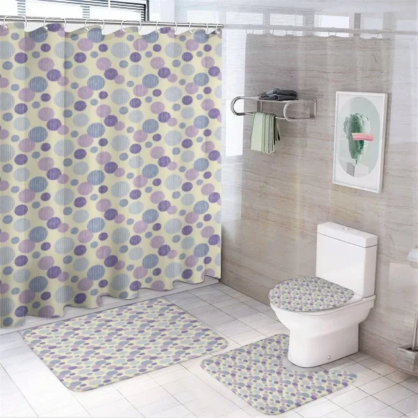 Dots with Irregular Lines on a shower curtain
