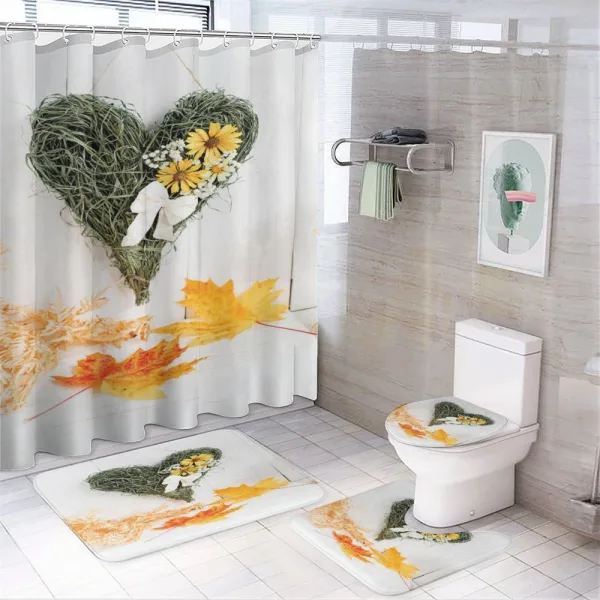 Dried Botany Heart on a shower curtain