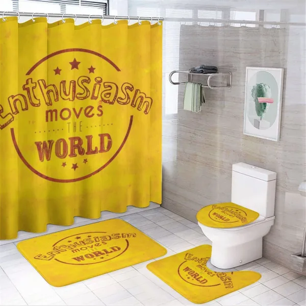 Enthusiasm Words on a shower curtain