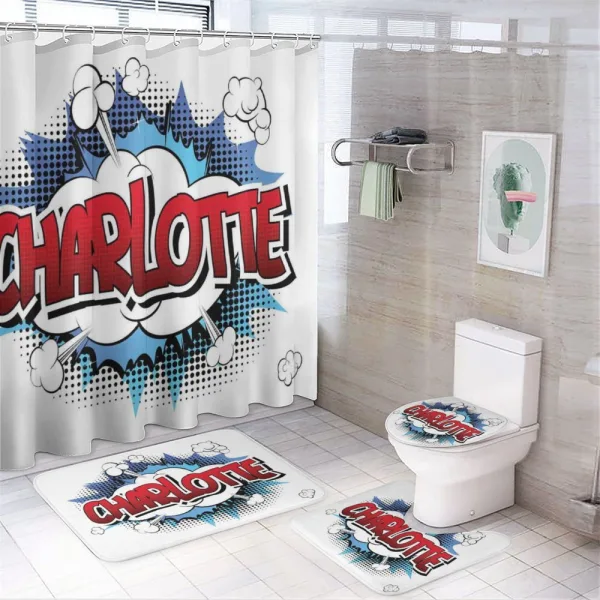 Female Name Cartoon on a shower curtain