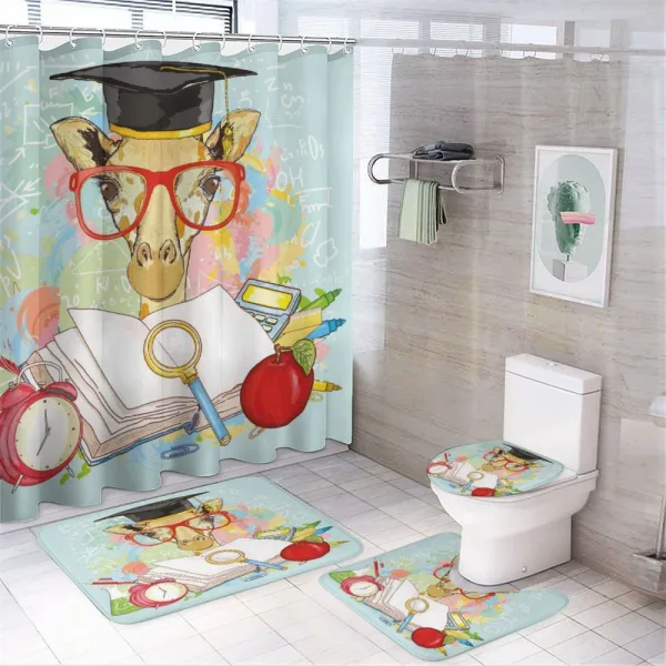 Geek Giraffe on a shower curtain
