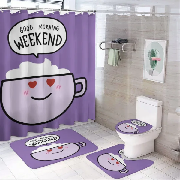 Morning Weekend on a shower curtain
