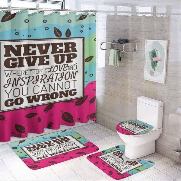 Never Give up Frame Retro on a shower curtain