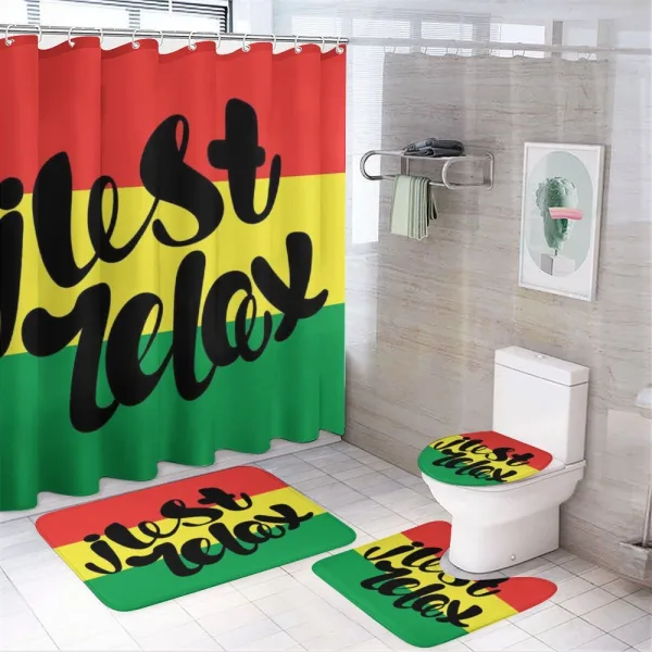Rastafarian Design Message on a shower curtain