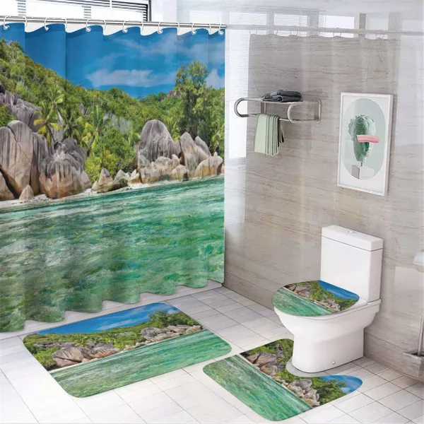 Scenery of Island Tree on a shower curtain