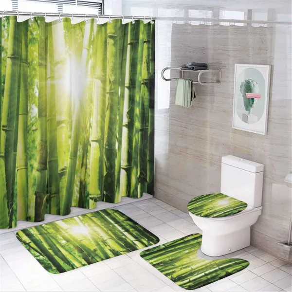 Sun Beams in Wild Jungle on a shower curtain