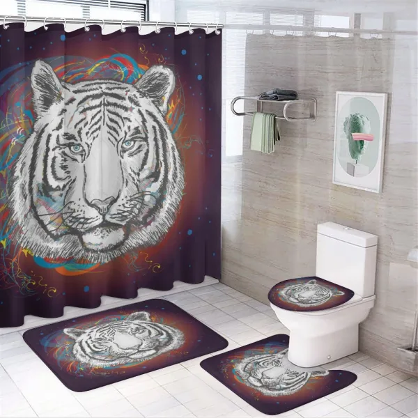 Tiger from Outer Space on a shower curtain