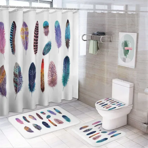 Tribal and Colorful Fluff on a shower curtain