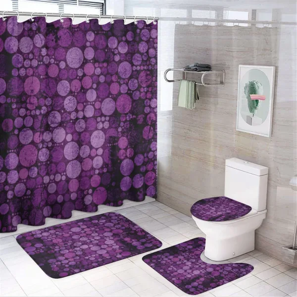 Vintage Grunge Circles on a shower curtain