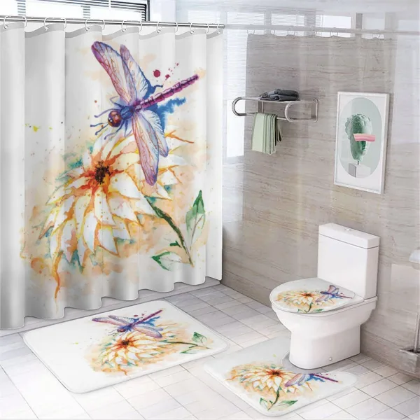 Watercolor Lily Bloom on a shower curtain
