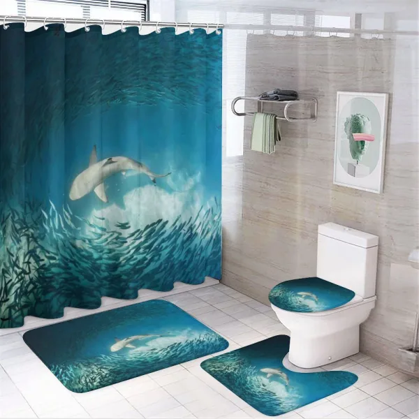 Animals Teal Wildlife on a shower curtain