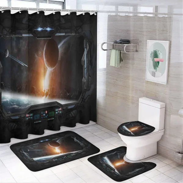 Astronaut from Earth on a shower curtain