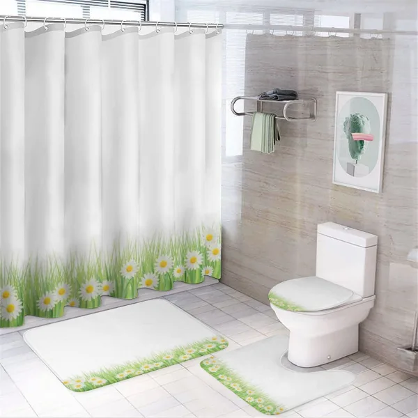 Daisies in the Grass on a shower curtain