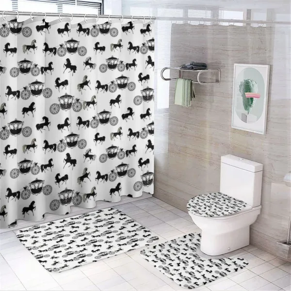 Dapple Stallion Carriage on a shower curtain