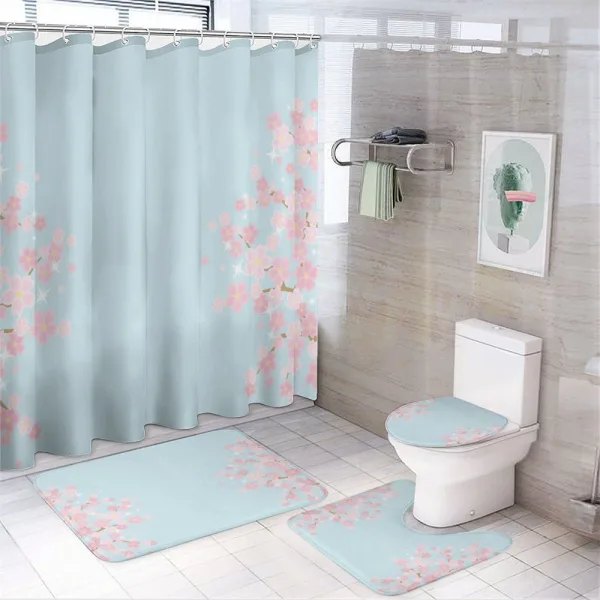 Floral Branches Bloom on a shower curtain