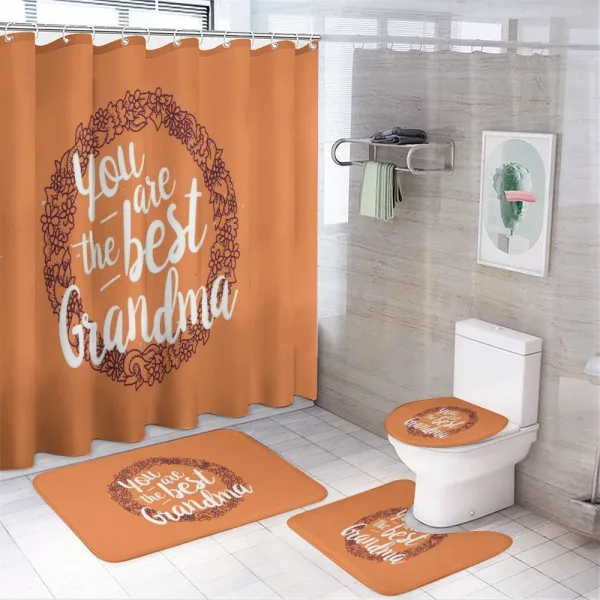 Floral Wreath Words on a shower curtain