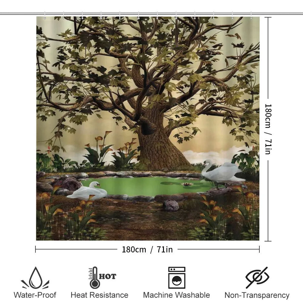 Forest Tree Pond and Swans — Detail 2