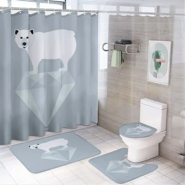 Geometric Animal on a shower curtain