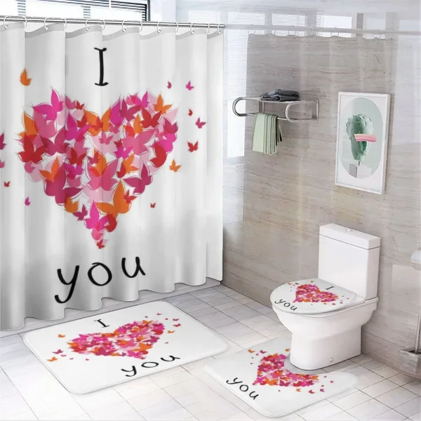 Heart Love on a shower curtain