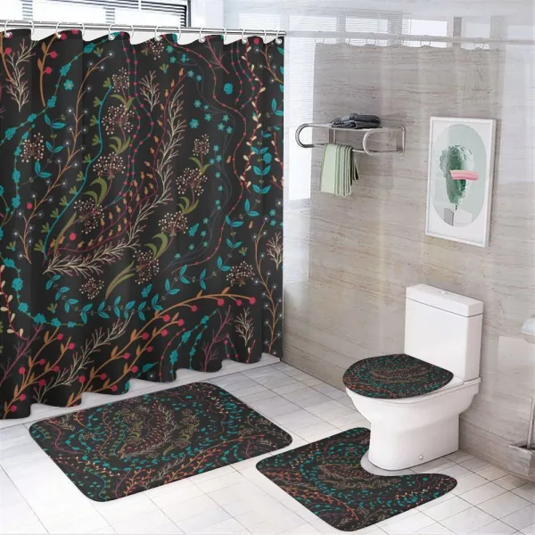 Herbs Blooming Stems on a shower curtain