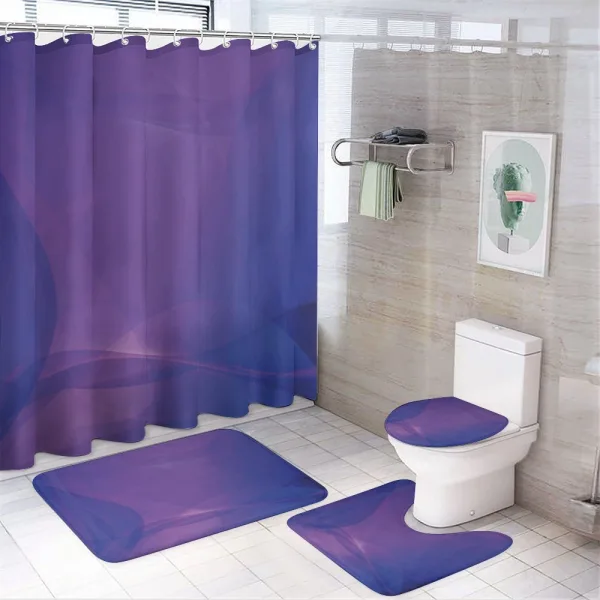 Indigo Wavy Modern Art on a shower curtain