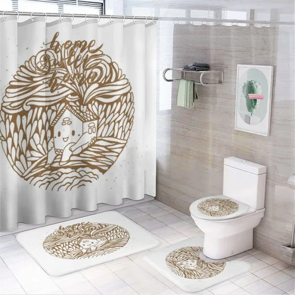 Monochrome House on a shower curtain