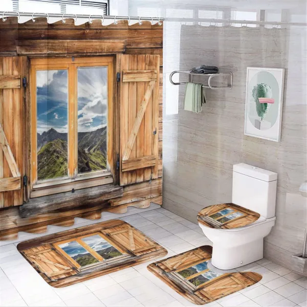 Mountains and Valleys on a shower curtain