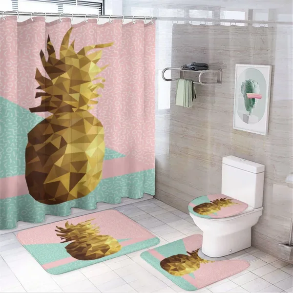 Poly Pineapple Summer on a shower curtain