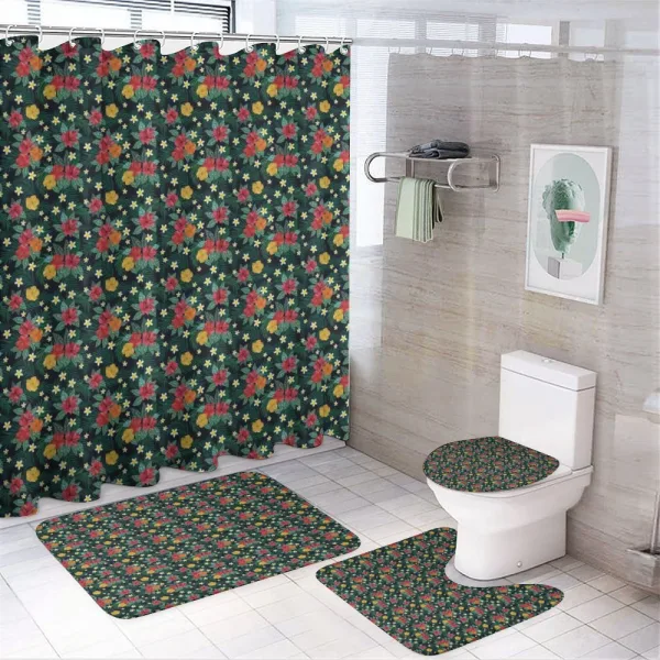 Realistic Flower Print on a shower curtain