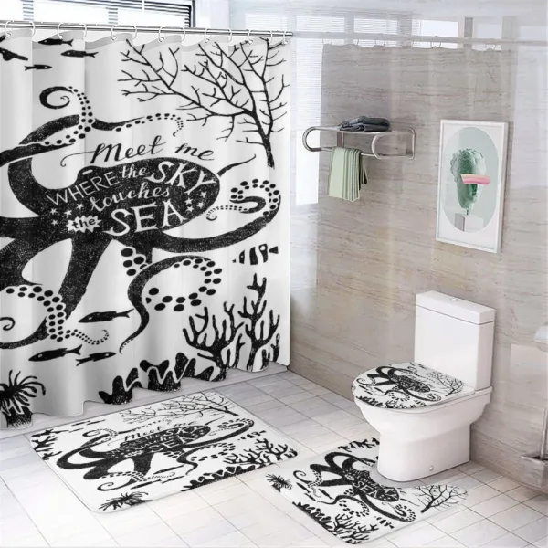 Romantic Saying and Undersea on a shower curtain