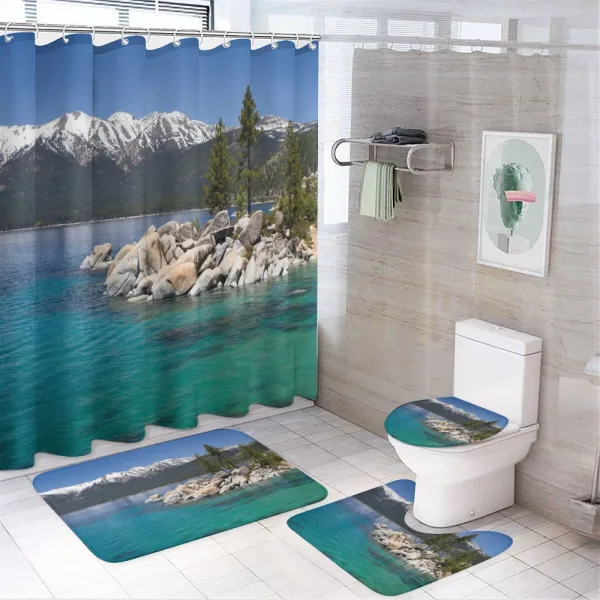 Sand Harbor Lake Tahoe on a shower curtain
